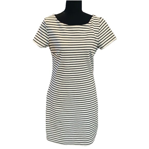 Sugarlips Womens Bodycon Dress Size M Black and White Striped Jersey - Picture 1 of 3
